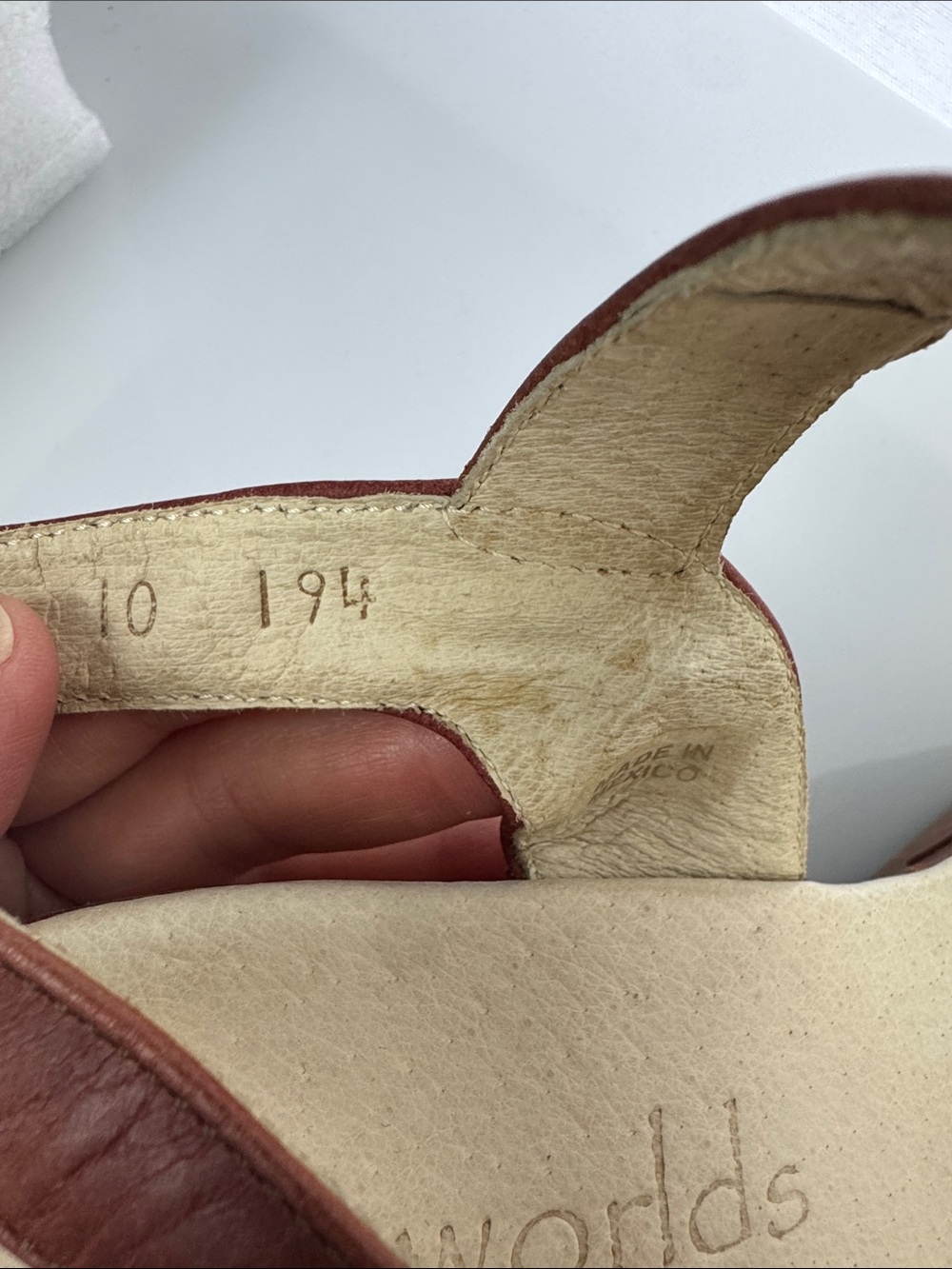 Five Worlds Women's Brown Leather Mary Jane Clog wood Heels studded 10 EUC - Picture 5 of 9